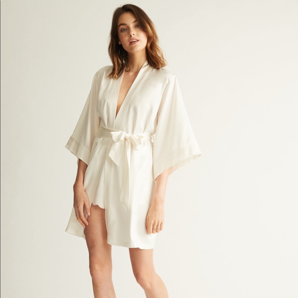 White Satin Robe